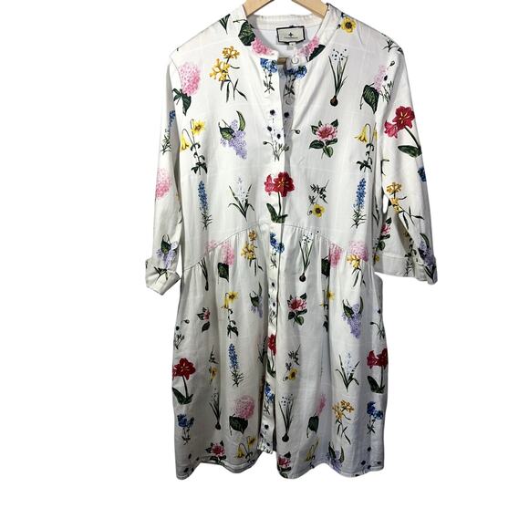 Tuckernuck Floral Mini Dress - White with Multicolor Flowers - Picture 1 of 15